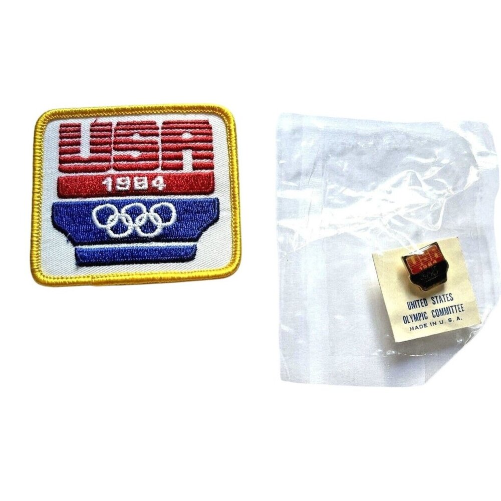 1984 Olympic Patch & Committee Pin NEW Old Stock